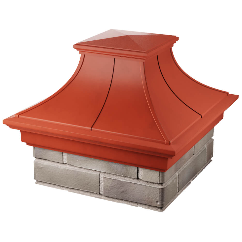 Колпак Zking Монблан Премиум Красный на столб 1.5х1.5 кирпича (385х385мм) в Оренбурге фото