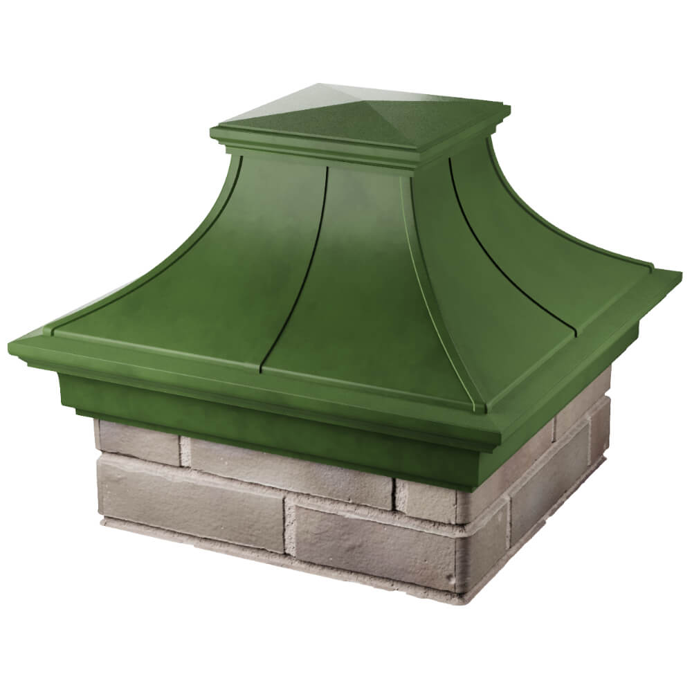 Колпак Zking Монблан Премиум Зеленый на столб 1.5х1.5 кирпича (385х385мм) в Оренбурге фото