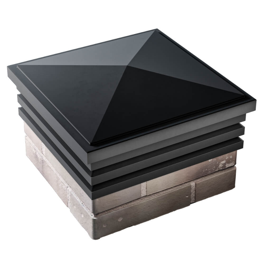 Колпак Zking Бона ХайТек Черный на столб 1.5х1.5 кирпича (385х385мм) в Оренбурге фото