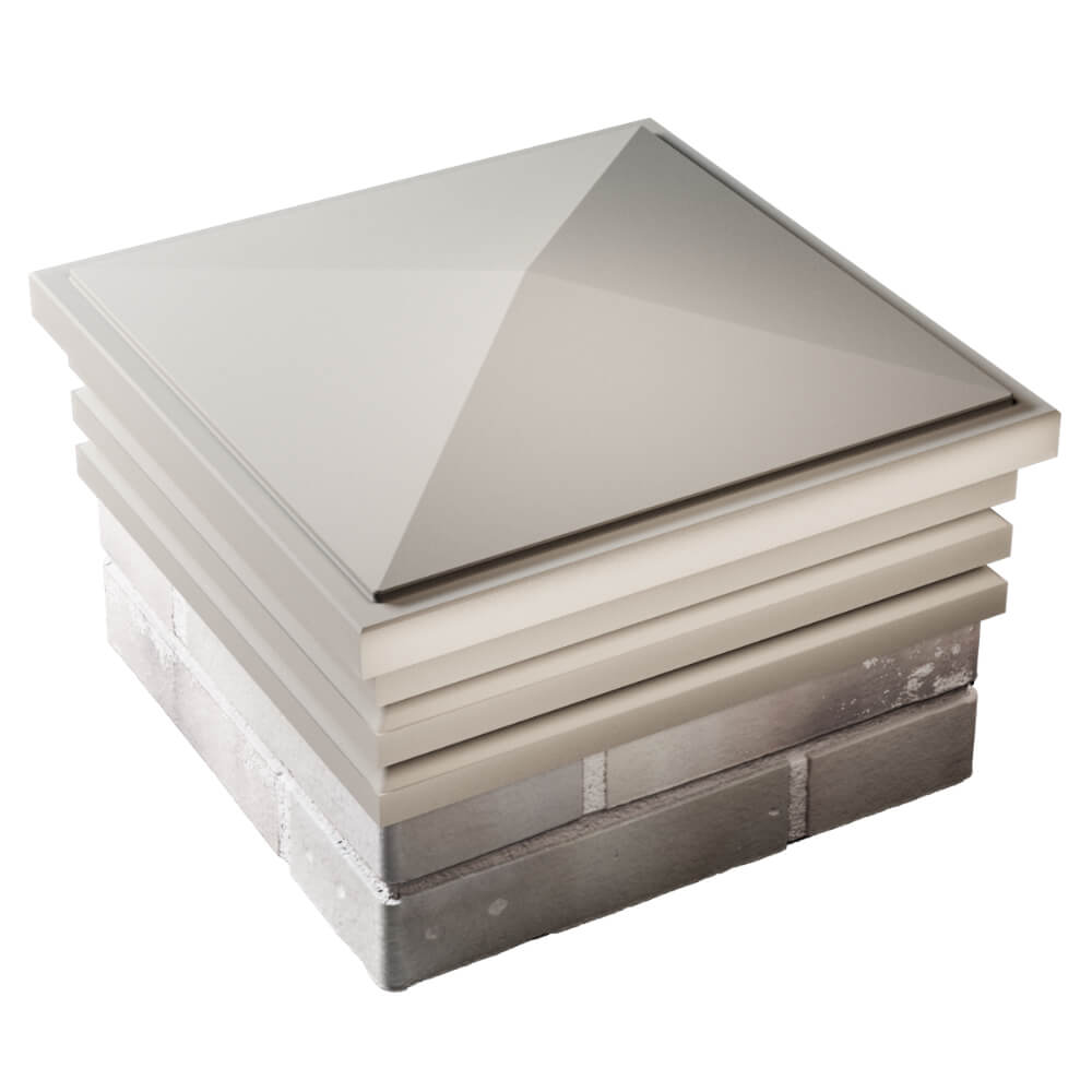 Колпак Zking Бона ХайТек Бежевый на столб 1.5х1.5 кирпича (385х385мм) в Оренбурге фото