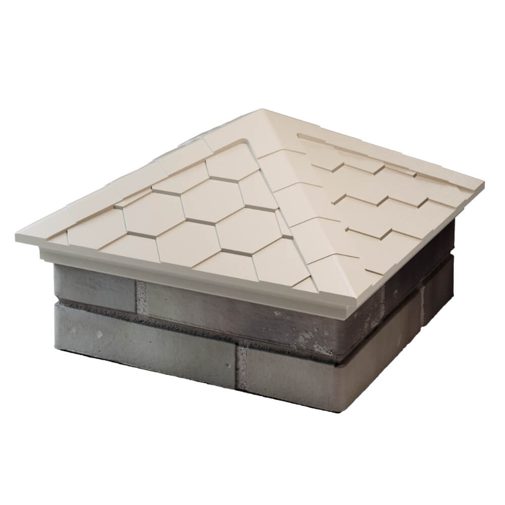 Колпак Zking Эверест Бежевый на столб 1.5х1.5 кирпича (390х390мм) в Оренбурге фото