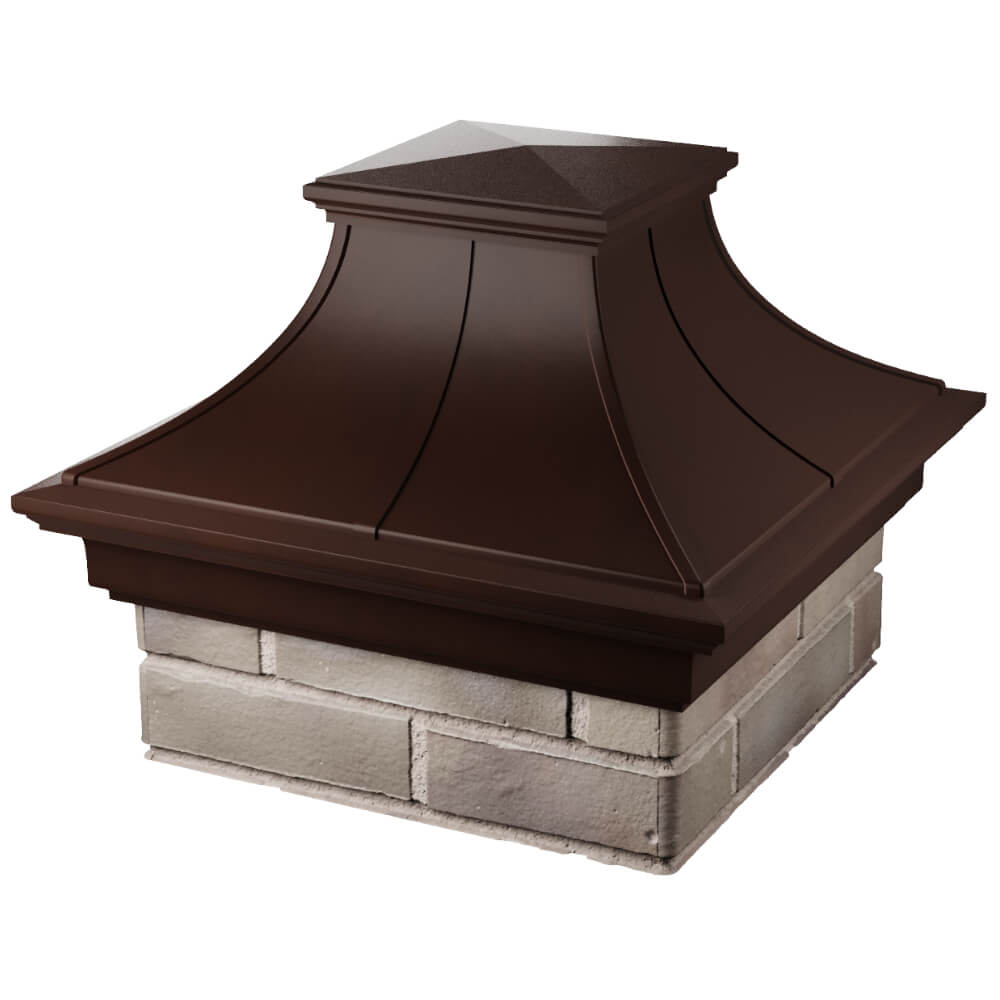 Колпак Zking Монблан Премиум Коричневый на столб 1.5х1.5 кирпича (385х385мм) в Оренбурге фото