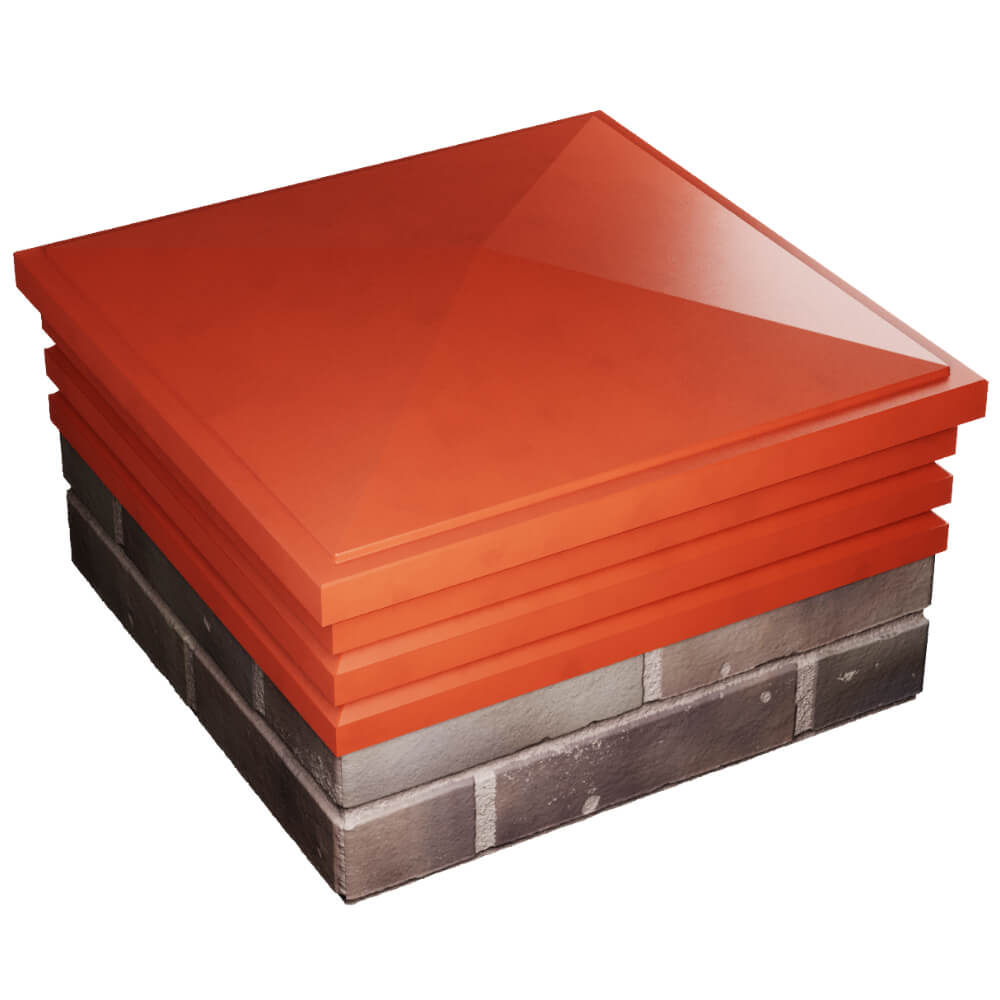 Колпак Zking Бона ХайТек Красный на столб 2х2 кирпича (513х513мм) в Оренбурге фото