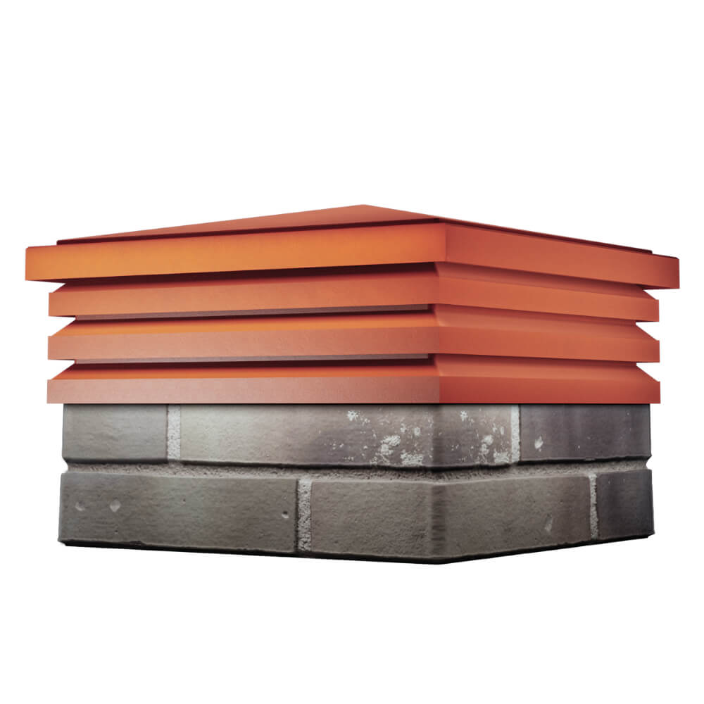 Колпак Zking Бона ХайТек Красный на столб 1.5х1.5 кирпича (385х385мм) в Оренбурге фото