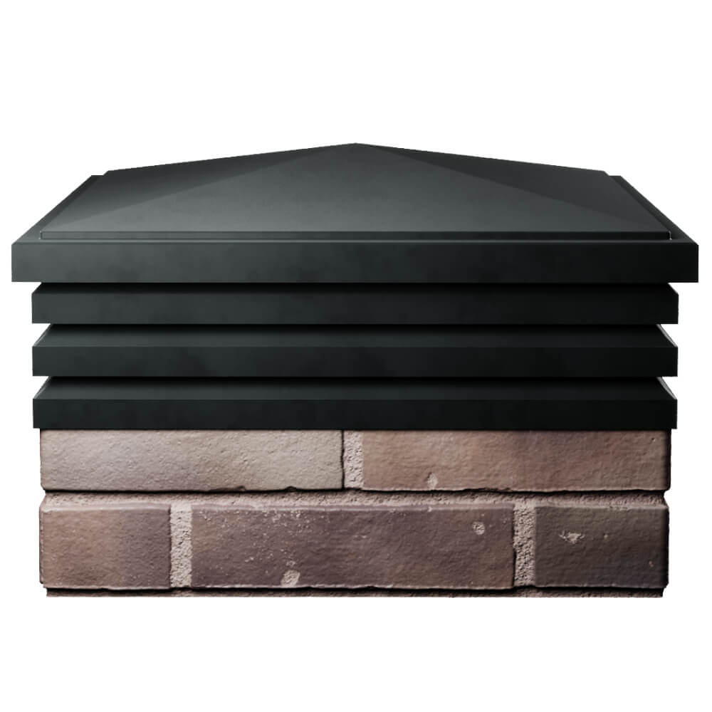 Колпак Zking Бона ХайТек Черный на столб 2х2 кирпича (513х513мм) Оренбург фото