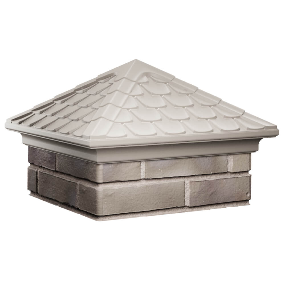 Колпак Zking Эльбрус Бежевый на столб 1.5х1.5 кирпича (385х385мм) в Оренбурге фото