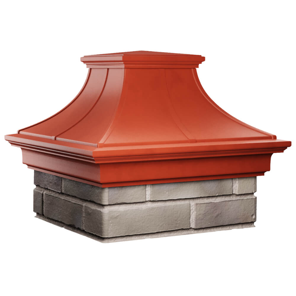 Колпак Zking Монблан Премиум Красный на столб 1.5х1.5 кирпича (385х385мм) в Оренбурге фото