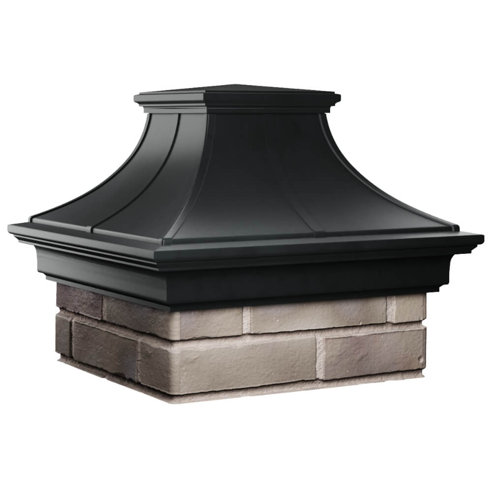 Колпак Zking Монблан Премиум Черный на столб 1.5х1.5 кирпича (385х385мм) в Оренбурге фото