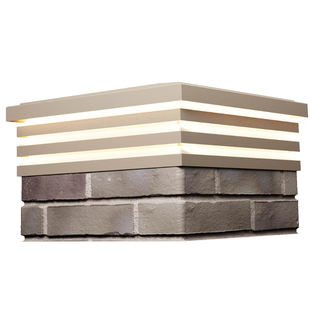 Колпак Zking Бона ХайТек Бежевый на столб 1.5х1.5 кирпича (385х385мм) с подсветкой в Оренбурге фото