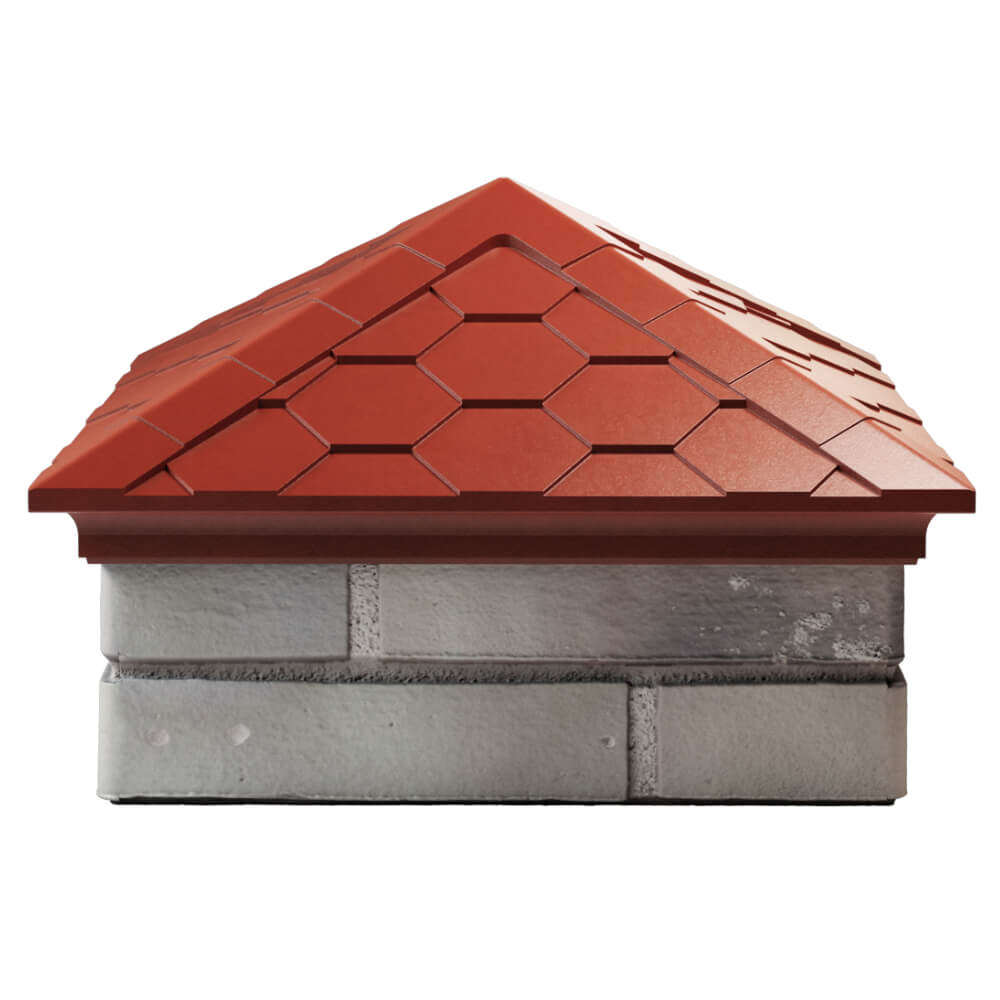 Колпак Zking Эверест Красный на столб 1.5х1.5 кирпича (390х390мм) Оренбург фото