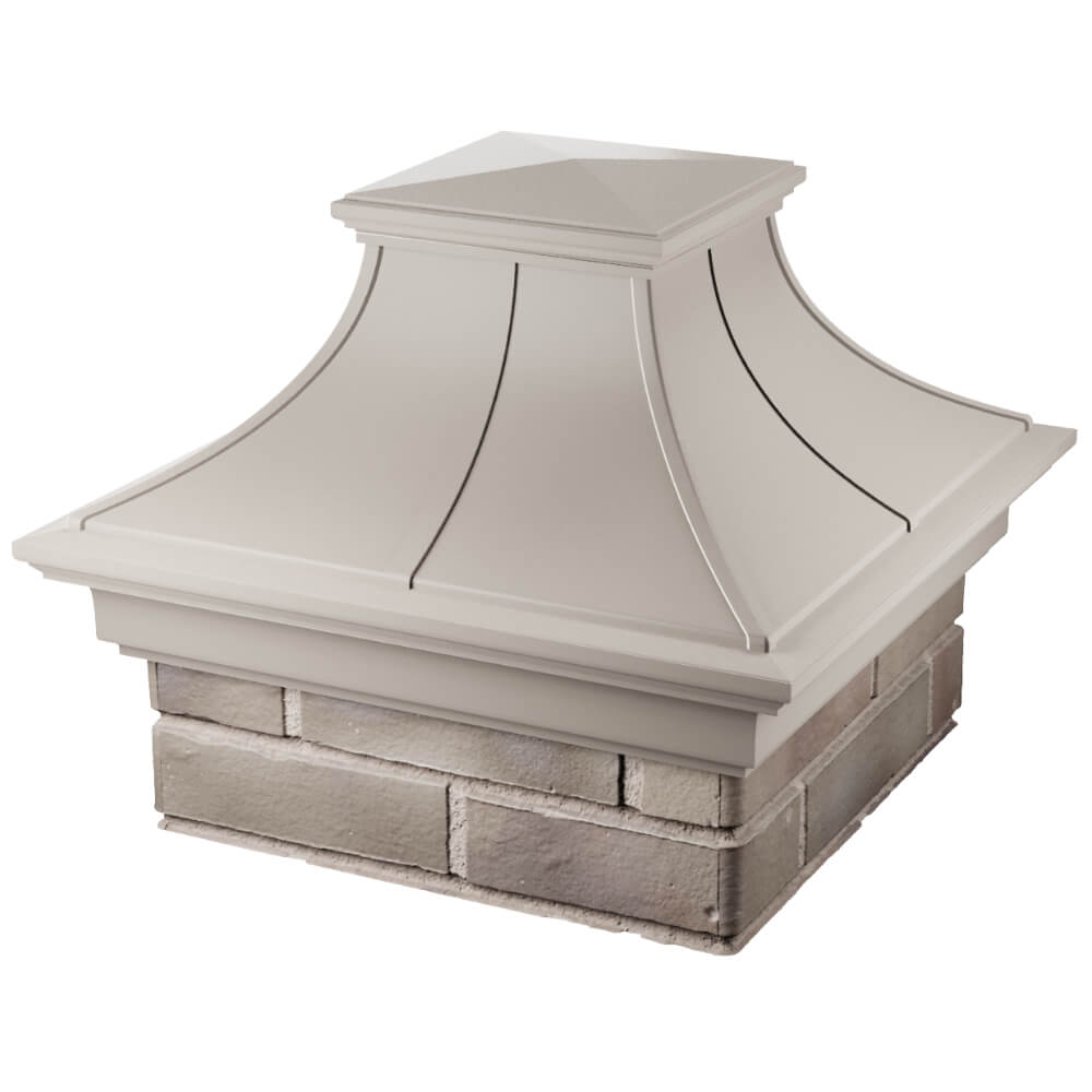 Колпак Zking Монблан Премиум Бежевый на столб 1.5х1.5 кирпича (385х385мм) в Оренбурге фото