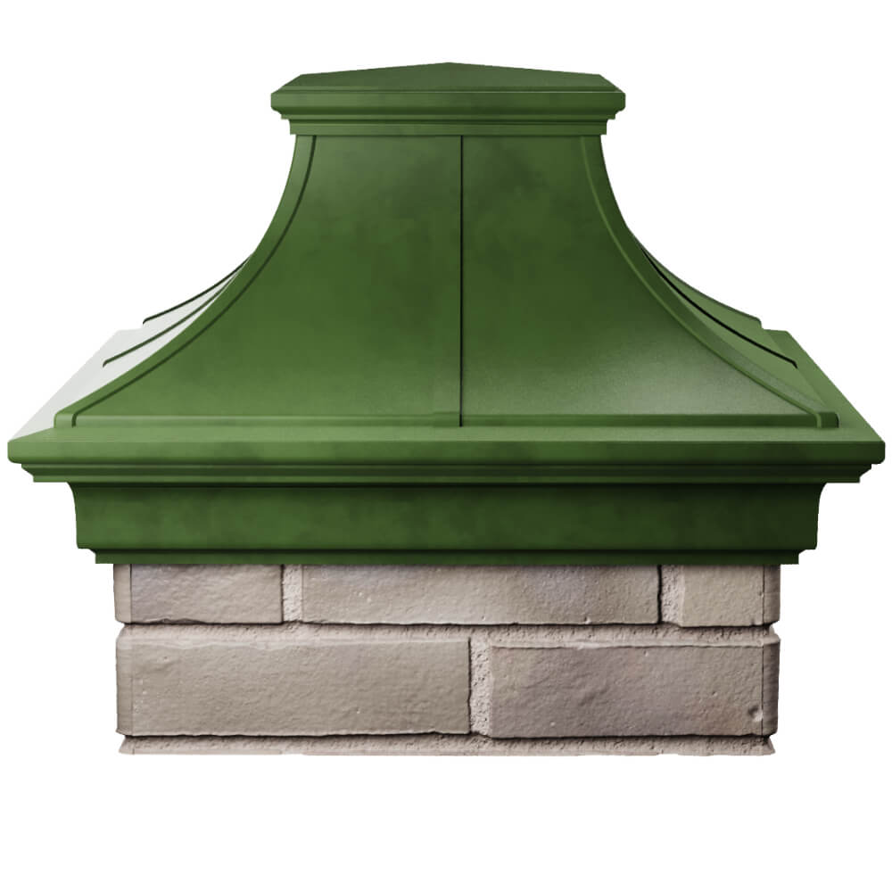 Колпак Zking Монблан Премиум Зеленый на столб 1.5х1.5 кирпича (385х385мм) Оренбург фото