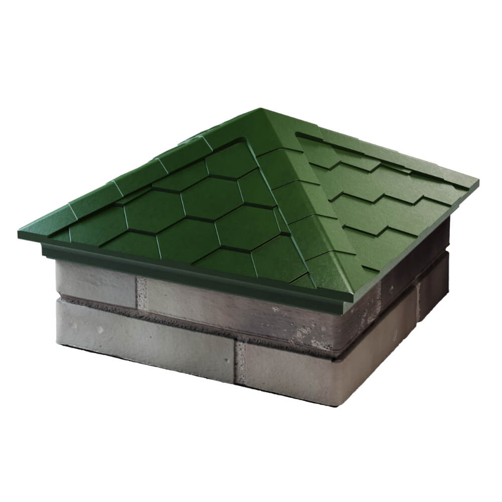 Колпак Zking Эверест Зеленый на столб 1.5х1.5 кирпича (390х390мм) в Оренбурге фото