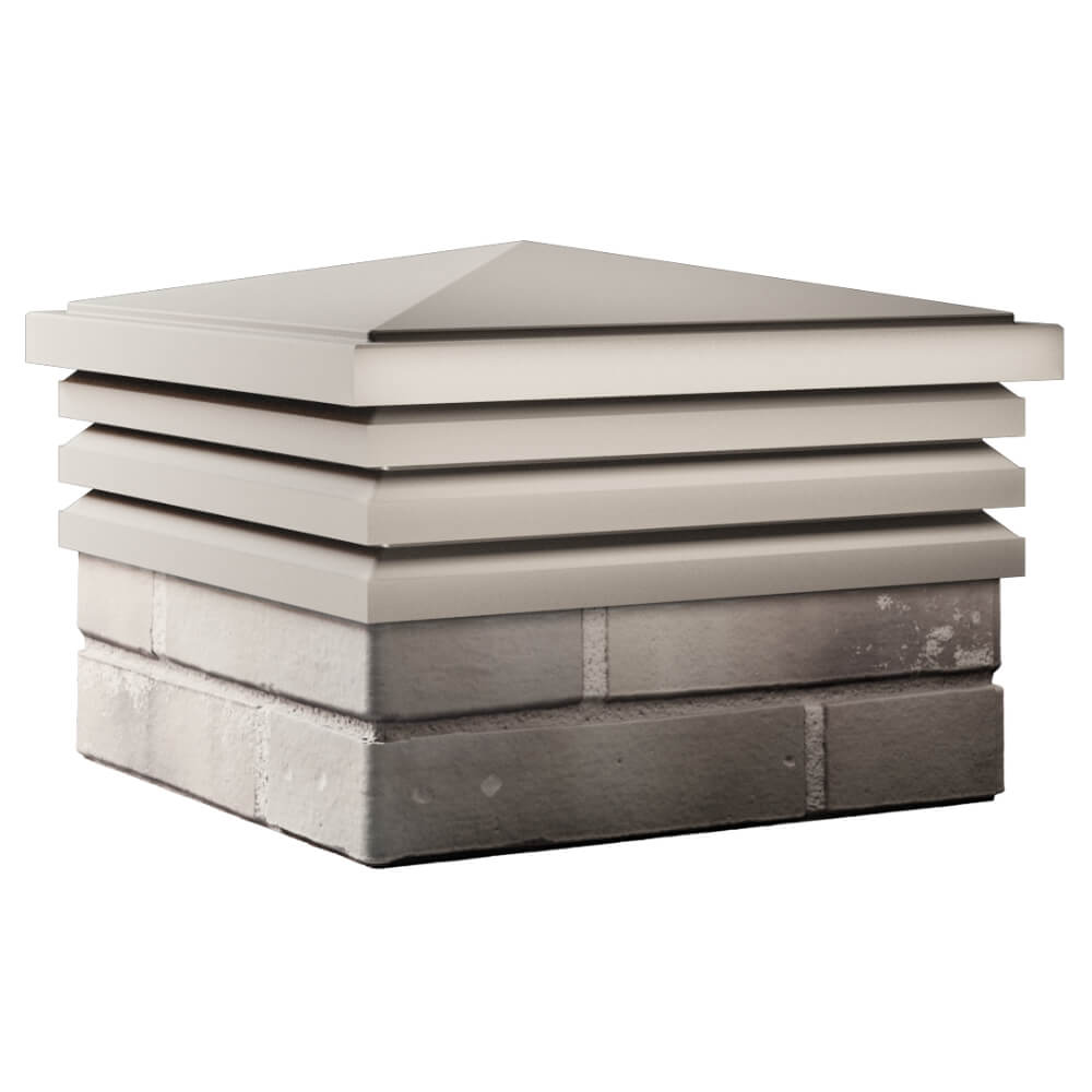 Колпак Zking Бона ХайТек Бежевый на столб 1.5х1.5 кирпича (385х385мм) в Оренбурге фото