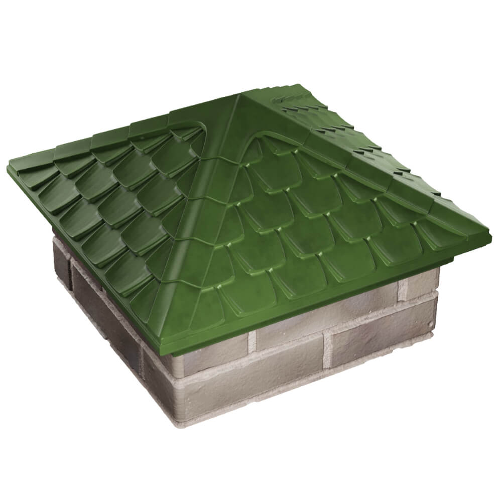 Колпак Zking Эльбрус Зеленый на столб 1.5х1.5 кирпича (385х385мм) в Оренбурге фото