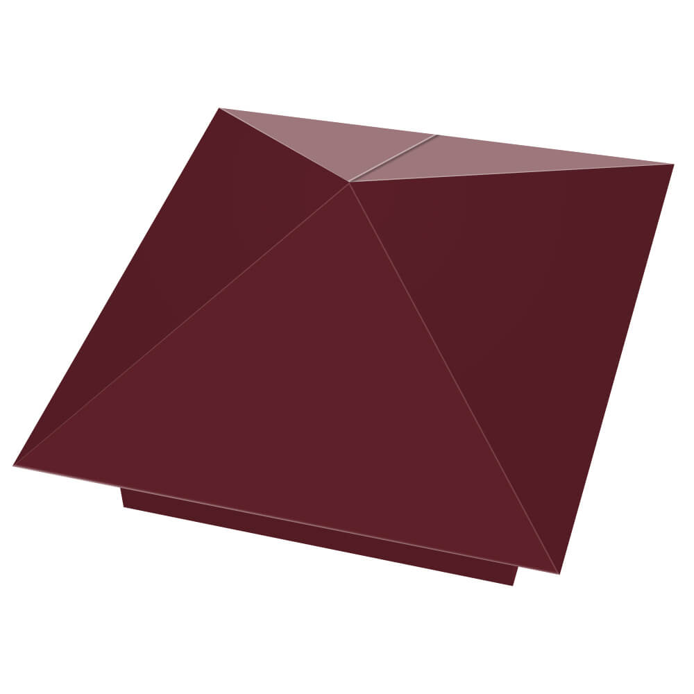 Колпак металлический 390х390мм RAL3005 Красное Вино заборный Оренбург фото