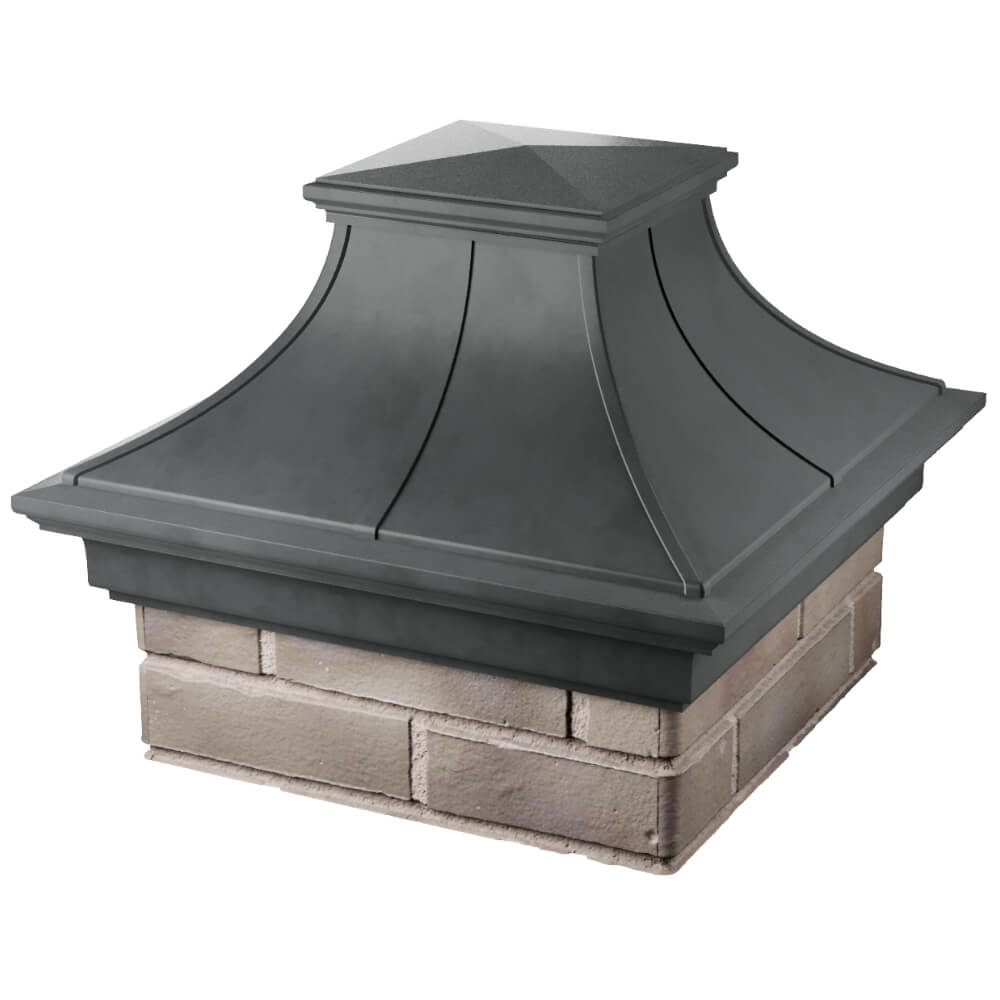 Колпак Zking Монблан Премиум Серый на столб 1.5х1.5 кирпича (385х385мм) в Оренбурге фото