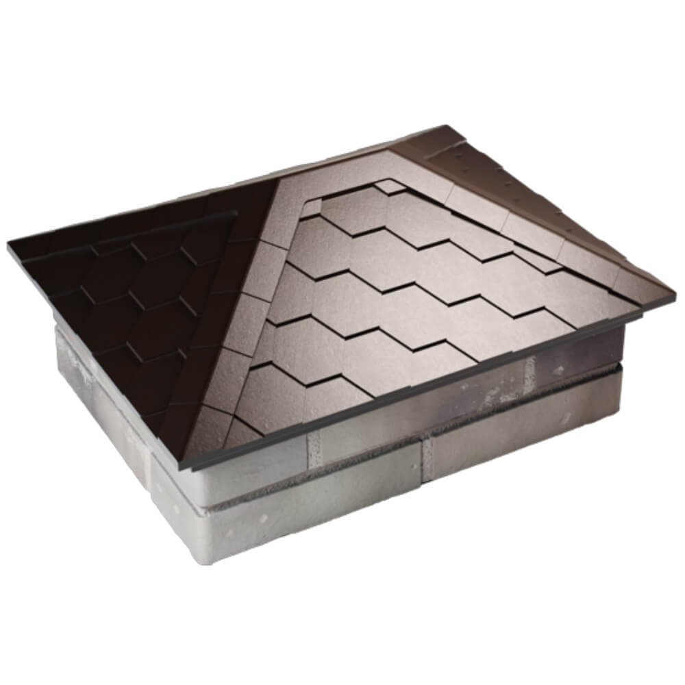 Колпак Zking Эверест Коричневый на столб 2х1.5 кирпича (520х390мм) Оренбург фото