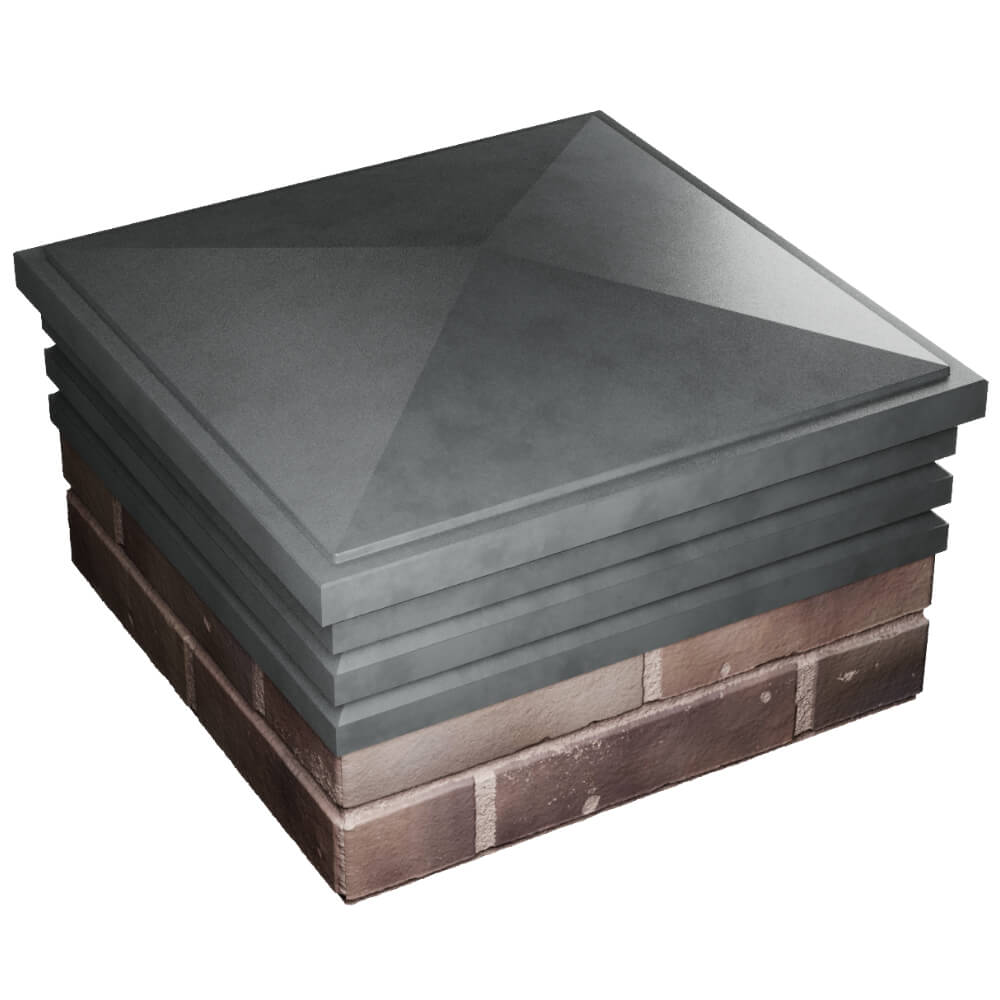 Колпак Zking Бона ХайТек Серый на столб 2х2 кирпича (513х513мм) в Оренбурге фото