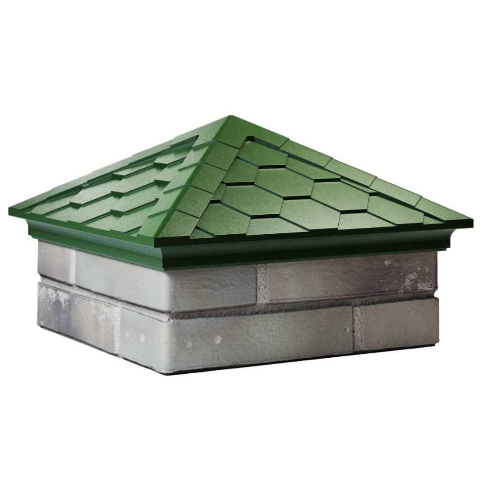 Колпак Zking Эверест Зеленый на столб 1.5х1.5 кирпича (390х390мм) в Оренбурге фото