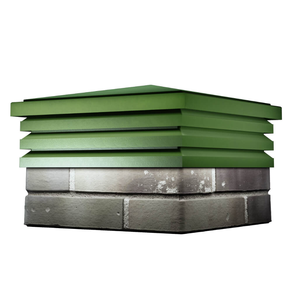 Колпак Zking Бона ХайТек Зеленый на столб 1.5х1.5 кирпича (385х385мм) в Оренбурге фото