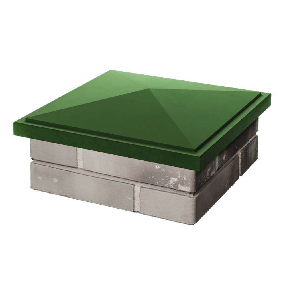 Колпак Zking БонаМоно Зеленый на столб 1.5х1.5 кирпича (385х385, 400х400мм) в Оренбурге фото