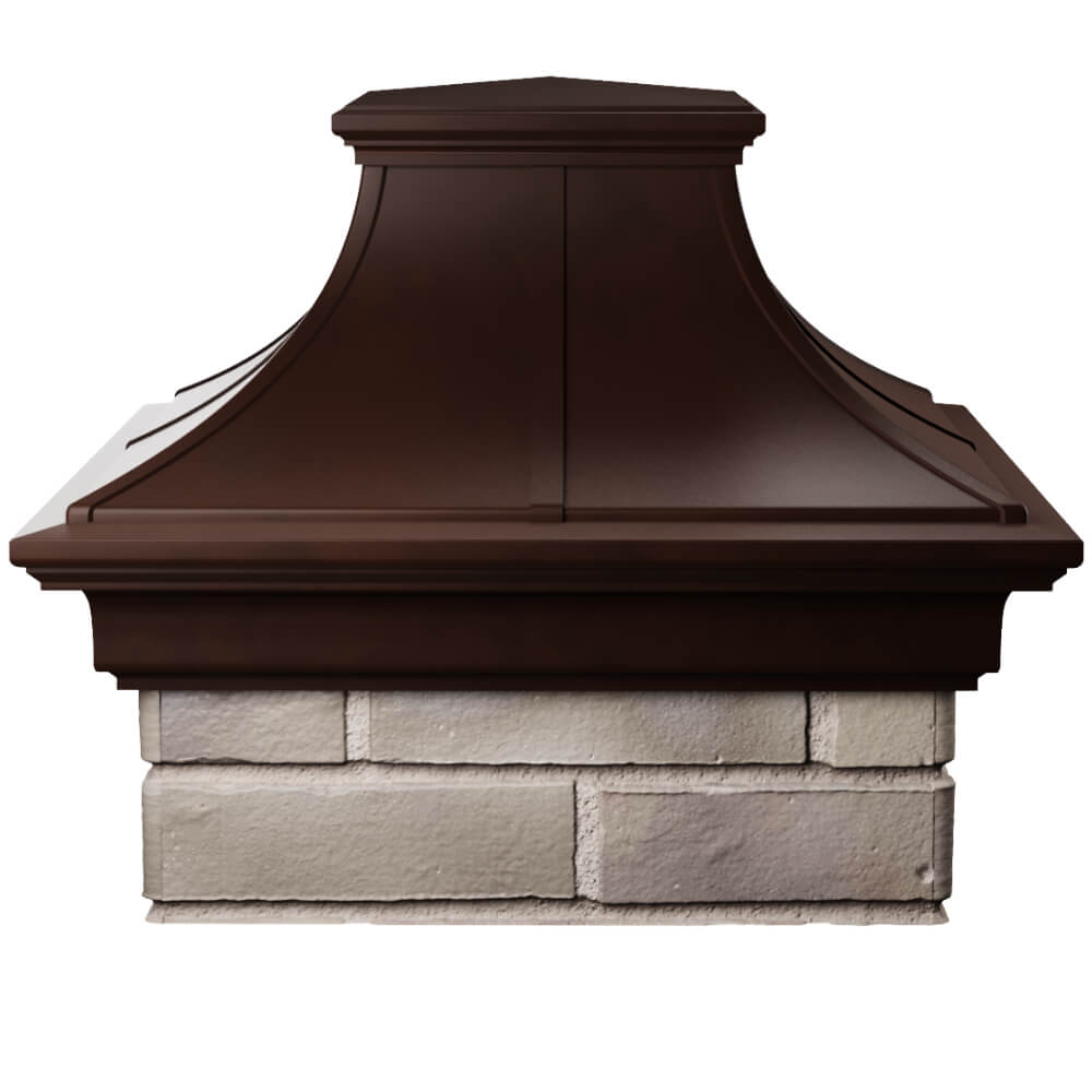 Колпак Zking Монблан Премиум Коричневый на столб 1.5х1.5 кирпича (385х385мм) Оренбург фото