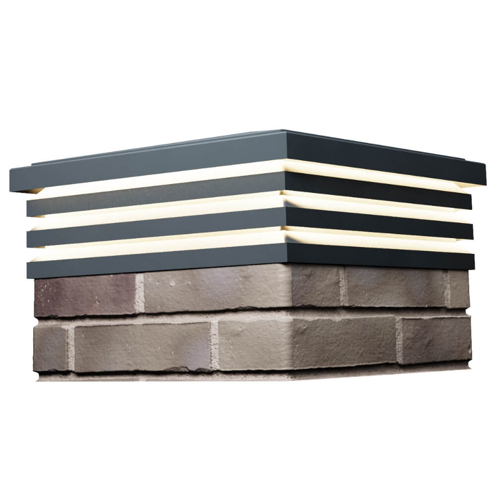 Колпак Zking Бона ХайТек Серый на столб 1.5х1.5 кирпича (385х385мм) с подсветкой в Оренбурге фото