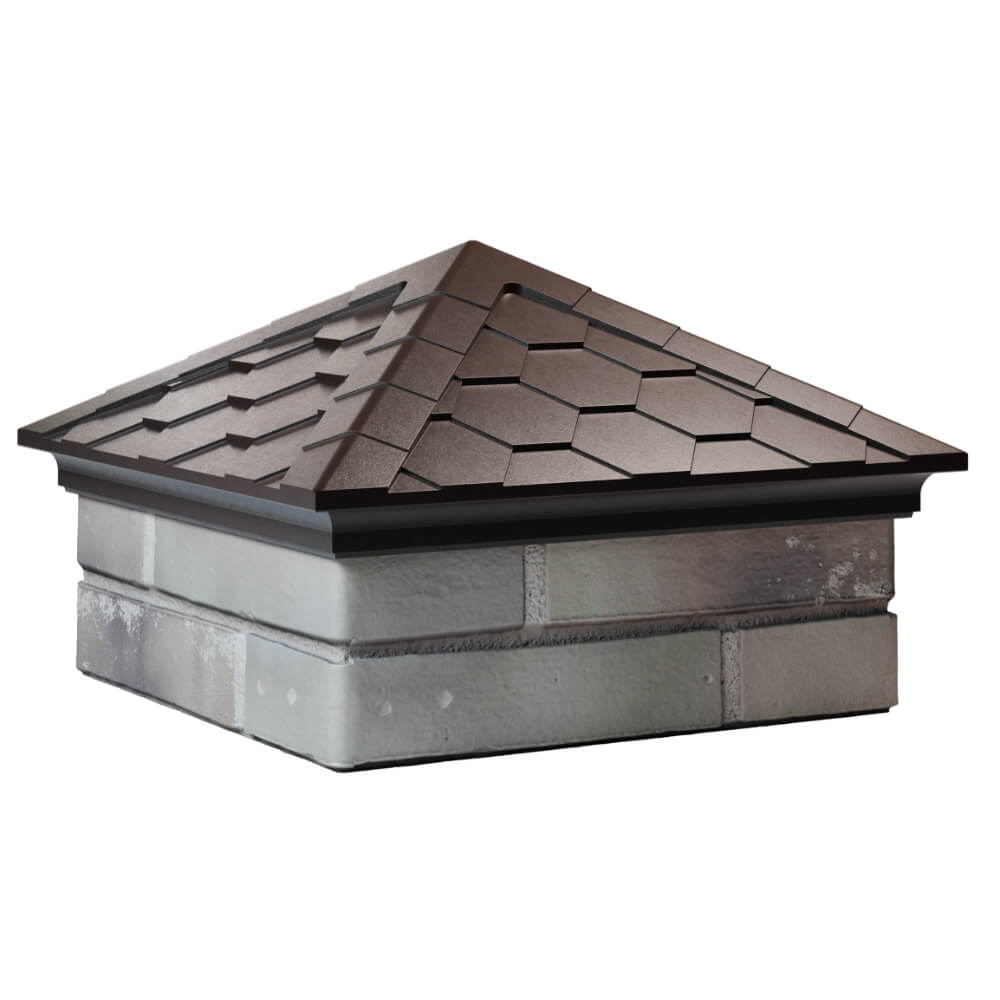 Колпак Zking Эверест Коричневый на столб 1.5х1.5 кирпича (390х390мм) в Оренбурге фото