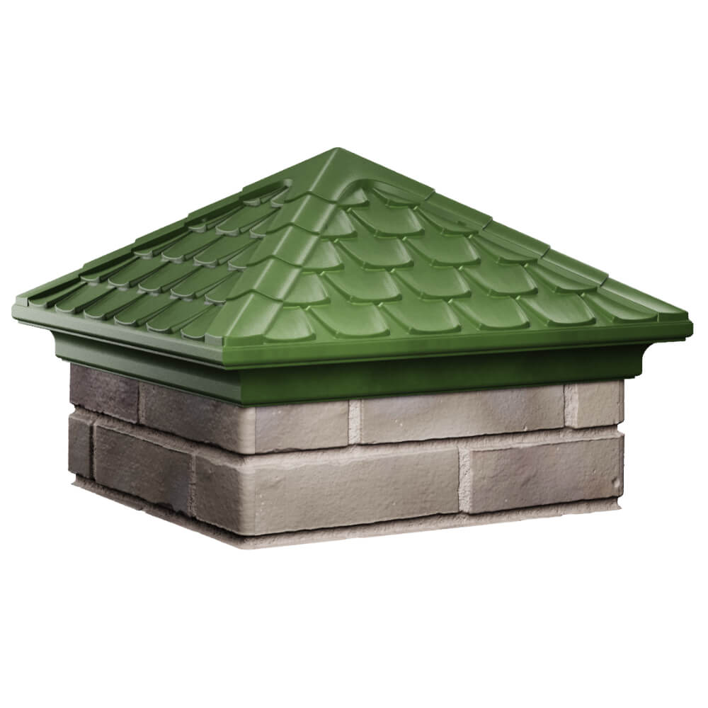 Колпак Zking Эльбрус Зеленый на столб 1.5х1.5 кирпича (385х385мм) в Оренбурге фото