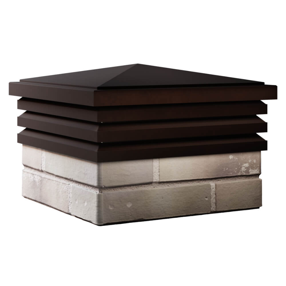 Колпак Zking Бона ХайТек Коричневый на столб 1.5х1.5 кирпича (385х385мм) в Оренбурге фото