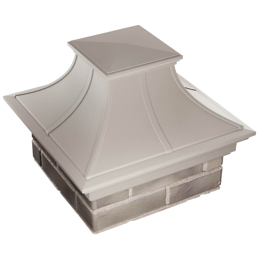 Колпак Zking Монблан Премиум Бежевый на столб 1.5х1.5 кирпича (385х385мм) в Оренбурге фото