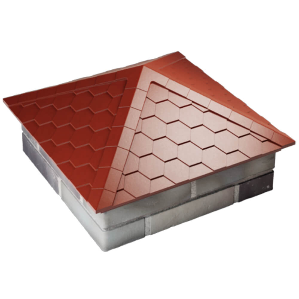 Колпак Zking Эверест Красный на столб 2х2 кирпича (535х535мм) Оренбург фото